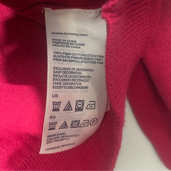 Tommy Hilfiger Womens Sweater Small 100% Pima Cotton Argyle V-Neck - Picture 3 of 4